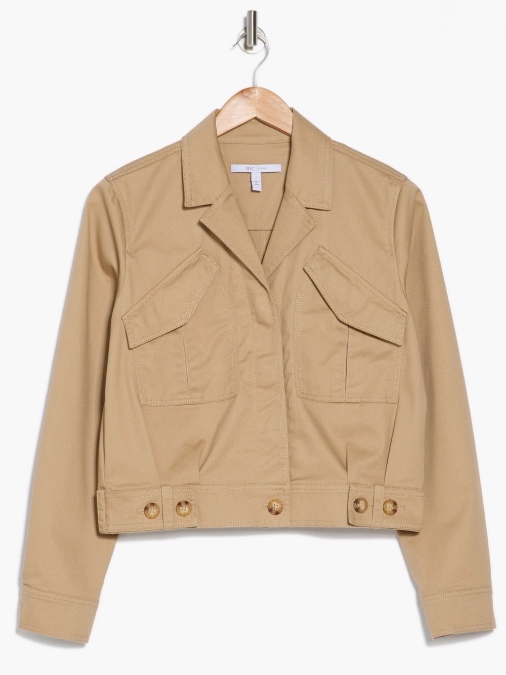 10 Crosby Derek Lam Gwen Field Jacket, Like New, Size 10, Khaki Casual Utility